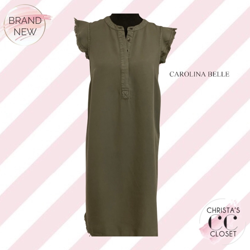 🌹NWT Carolina Belle Military Green Sleeveless Dress
